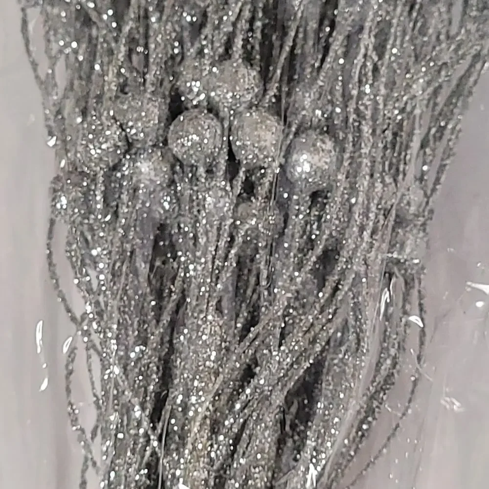 Silver Glitter Berry Stems - Holiday Home Decor Bundle